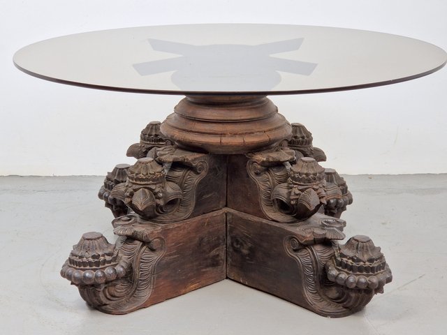 Hand carved indian coffee table deals