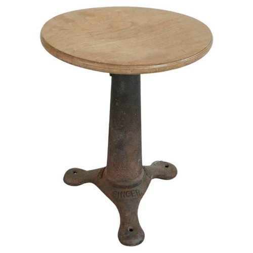 Singer Stool in Cast Iron and Wood, 1920s for sale at Pamono