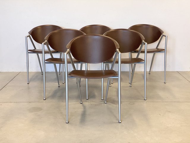 Calligaris Leather Chairs, 1990s, Set of 6 for sale at Pamono Calligaris Leather Chairs, 1990s, Set of 6 for sale at Pamono
