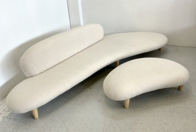 Divano e sgabelli vintage di Isamu Noguchi per Vitra, anni '40 in