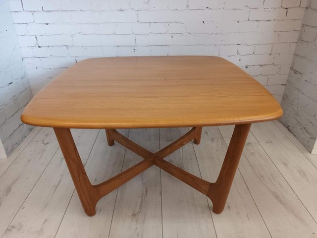 Mid-Century Square-Shaped Blonde Coffee Table in Solid Wychwood Elm by ...