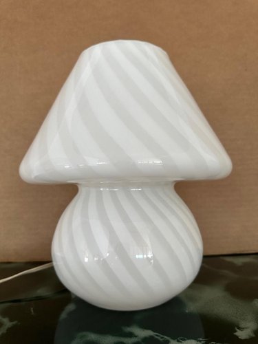 White murano mushroom lamp deals