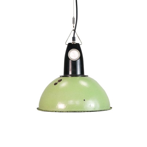 Industrial Green Suspension Lamp, Soviet Union, 1970s for sale at