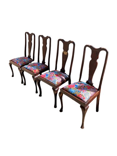 Queen anne 2024 dining chairs antique