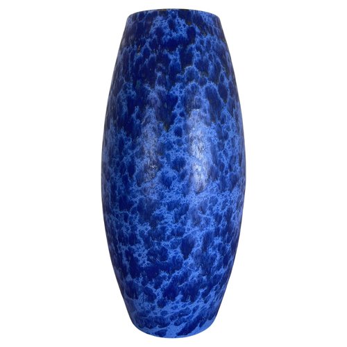 Large Pottery Fat Lava Blue Floor Vase from Scheurich, 1970s for sale ...