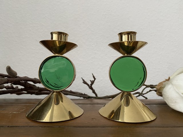 Nordic Vintage Brass Candlesticks - Classic Ambiance - Time-Honored Decor  from Apollo Box