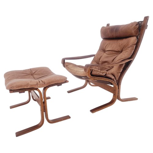 Sessel Ingmar von 2er für Pamono Siesta Fußhocker bei kaufen Mid-Century und Relling Westnofa, 1960er, Set