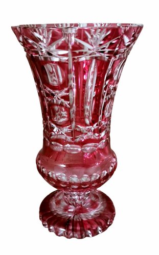 DECORATION Grand Vase à clous Transparent en cristal de Bohême – LE