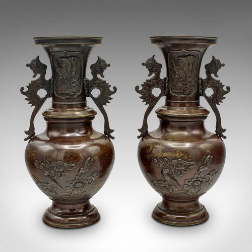 Japanese Bronze Vases, 1850s, Set of 2 for sale at Pamono