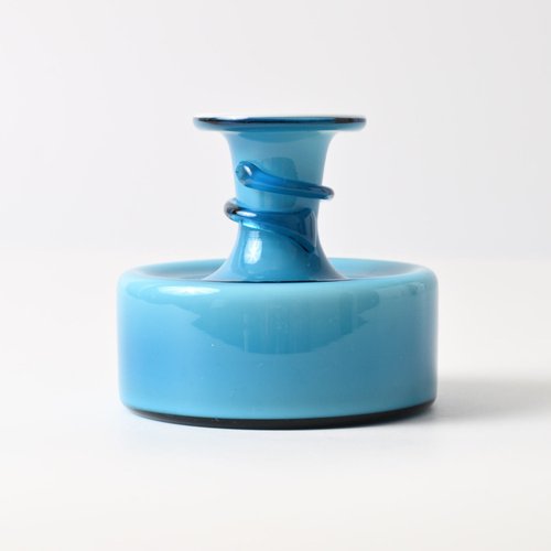 Blue Opaline Glass Naples Vase by Michael Bang for Holmegaard, 1960s