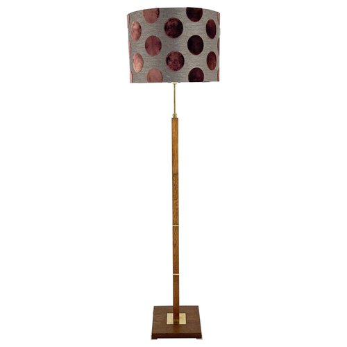 Brass & Wood Floor Lamp, Denmark, 1960s for sale at Pamono