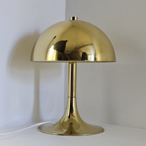 Mushroom Table Lamp in Brass, Italy, 1970s for sale at Pamono