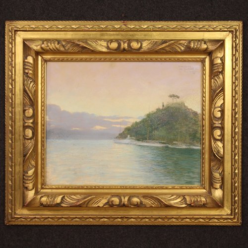 Romolo Pergola, View of Portofino, 1948, Pastel & Paper for sale at Pamono