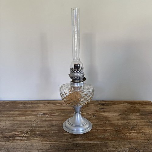 Vintage clear 2024 glass hobnail lamp