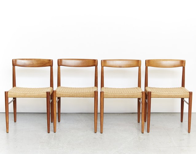 Mid-Century Teak Dining Chairs by Henry W. Klein for Bramin, 1960s, Set of 4  for sale at Pamono