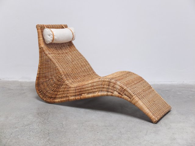 Rattan Landskrona Chaise Longue by Karl Malmvel for Ikea, 1998 for sale at  Pamono