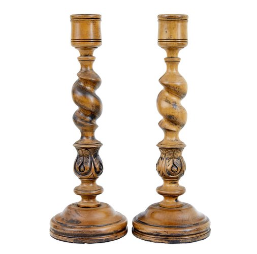 Large Early 20th Century Candlesticks, 1920s, Set of 2 for sale at Pamono
