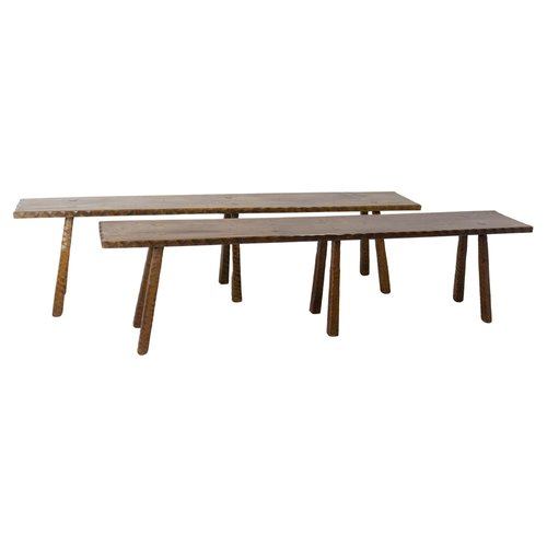 Spanish Benches in Beech, 1960s, Set of 2 for sale at Pamono