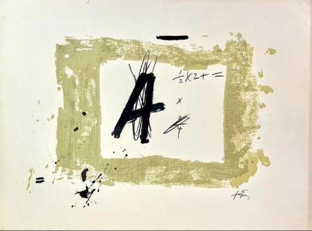 Antoni Tapies, The Letter A, Original Lithograph, 1976 for