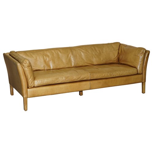 Tan leather three seater sofa new arrivals