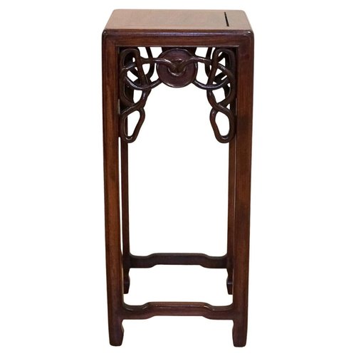 POPETPOP Chinesischer Pflanzenständer Aus Holz - Quadratischer Sockel Für Deko & Accessoires