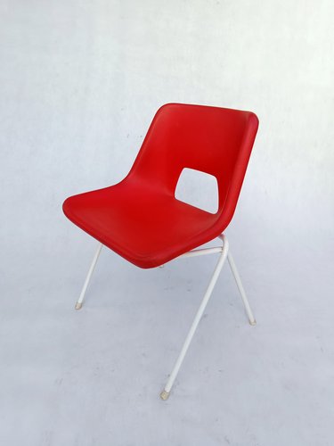 Danish Plastic Red Chairs by Niels Gammelgaard for Ikea, 1984, Set
