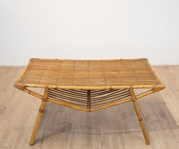 Franzsischer Rattan Couchtisch, 1970er bei Pamono kaufen