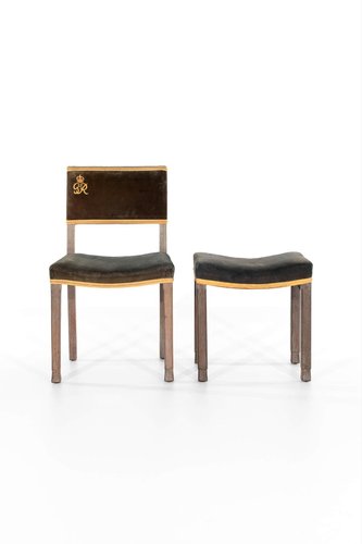 George VI Coronation Stuhl & Hocker, 1937, 2er Set bei Pamono kaufen
