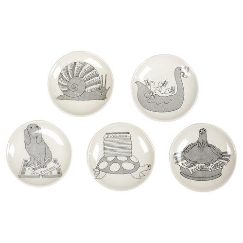 6 sous-verres en bois style florentin - vintage milieu du siècle