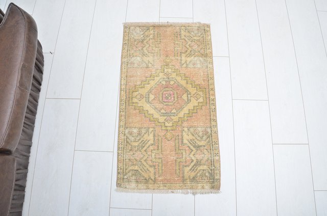 Turkish Faded Wool Small Rug, 1960s for sale at Pamono