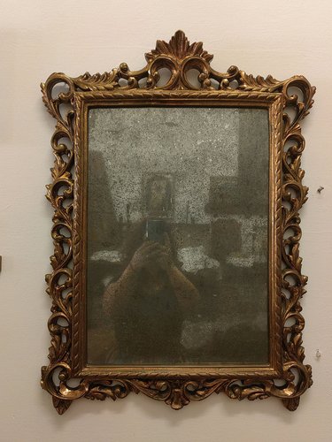 Spiegel aus Quecksilberglas, 19. Jh. mit geschnitztem und vergoldetem  Holzrahmen bei Pamono kaufen