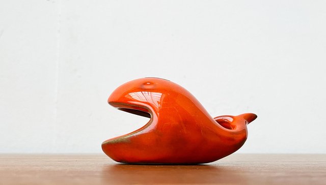 Ceramic Whale Figurine Ashtray from Ceramica D'Arte, Salerno