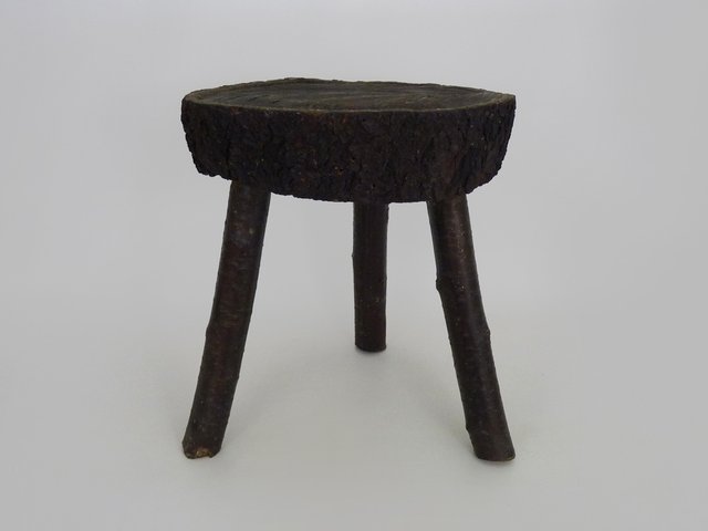 Tripod Milking Stool in Oak, France, 19th Century for sale at Pamono