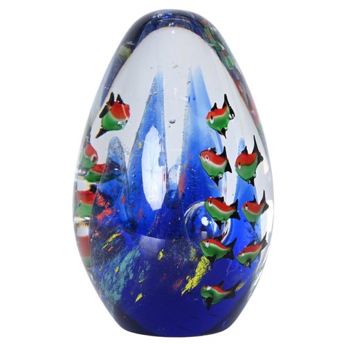 Cenedese Artistic Handmade Egg Aquarium Murano Glass Sculpture