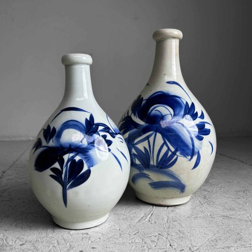 Meiji-Ra Porcelain Tokkuri Sake Bottles, Japan, 1890s, Set