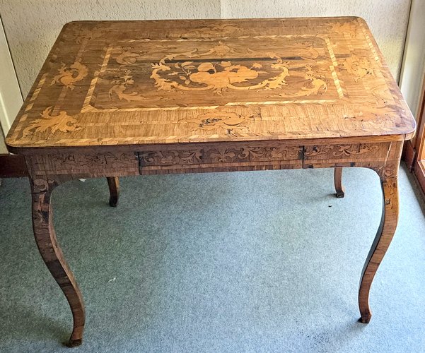 Vintage Marquetry Office Table for sale at Pamono