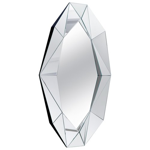 Großer dekorativer Spiegel mit Diamanten in Silber bei Pamono