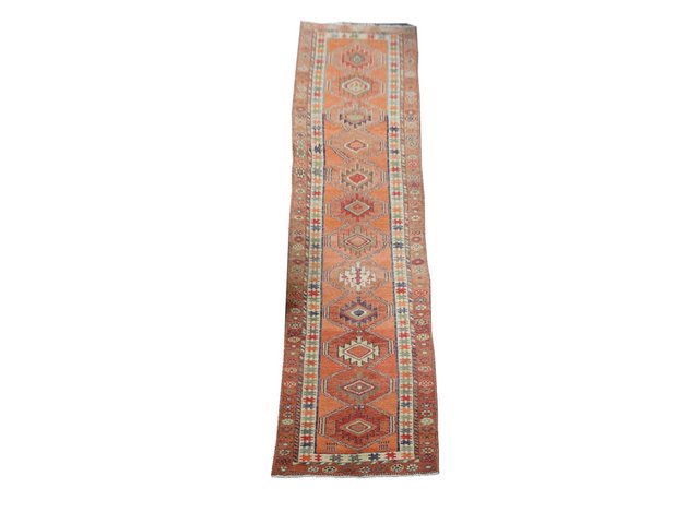 Turkish Orange Runner Rug, 1960s for sale at Pamono