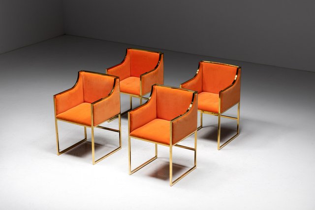 brass-and-orange-velvet-dining