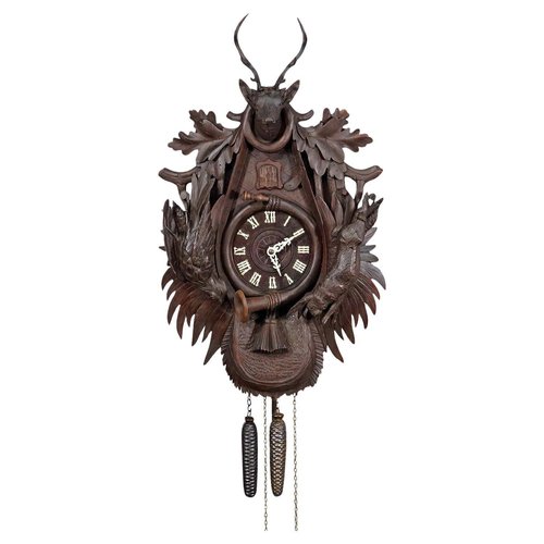 Pompöös Selva Negra Reloj de Cuco con Corona Oro / Negro 35 x A. 45 cm -  Reloj de Pared Tallado a Mano en Estilo Rococó - diseñado por Harald  Glööckler