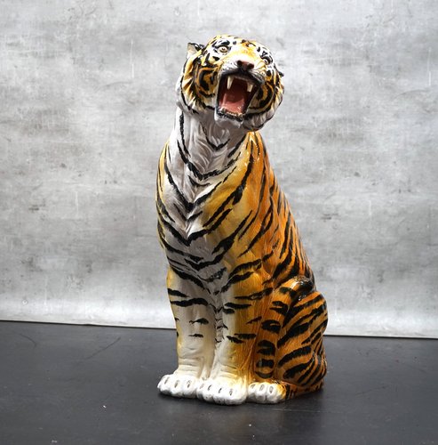 Large Italian Hand-Painted Tiger, 1970s for sale at Pamono