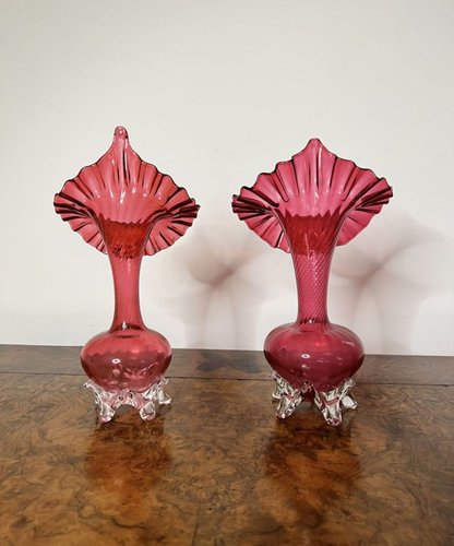 Antique Glass Vase セット victorian-cranberry-glass-jack