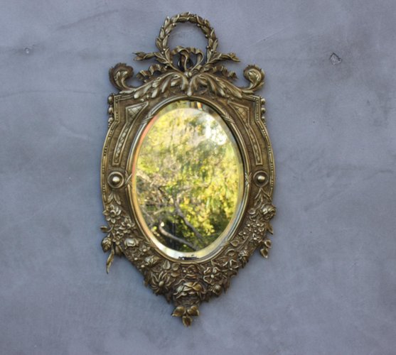 Specchio da parete color bronzo con decoro Boudoir in vendita su Pamono