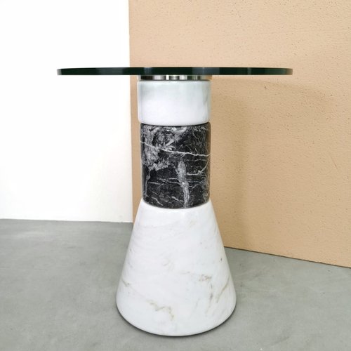 Table D'appoint Design Métal Et Verre Effet Marbre Noir Par HBCréateur, Super Look Pour Ton Salon !
