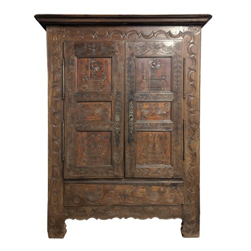 Armoire Breton Art Populaire en vente sur Pamono