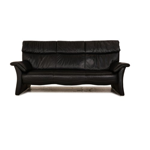 Corsica 3Seater Sofa in Black Leather from Koinor for sale at Pamono