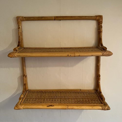 Vintage Bamboo & Cane Wall Unit for sale at Pamono