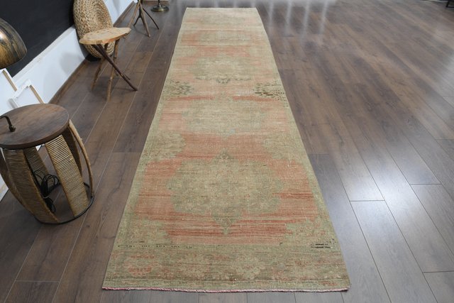 Minimalist Turkish Orange Runner Rug, 1960s for sale at Pamono
