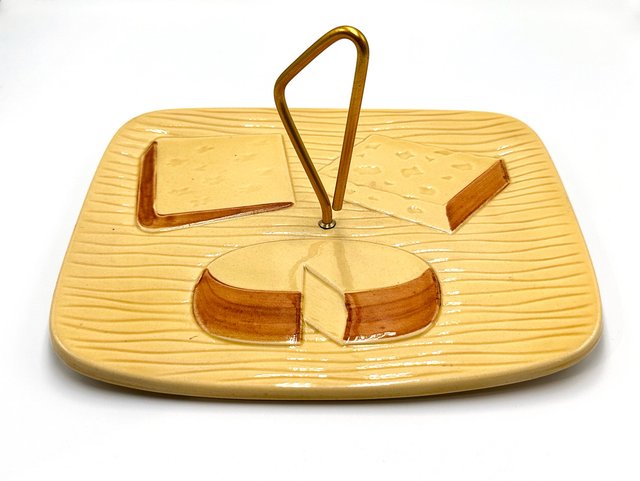 Plat à Fromage Rond En Faïence Céramique – Made In France, 11 Pouces