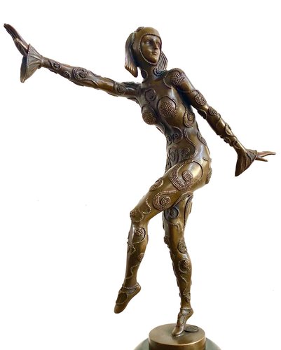 After D H Chiparus, Art Deco Phoenician Dancer, 1920s, Bronze for